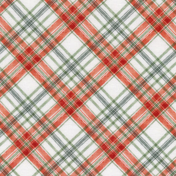 Woodland Whispers - Christmas Plaid White Multi Yardage