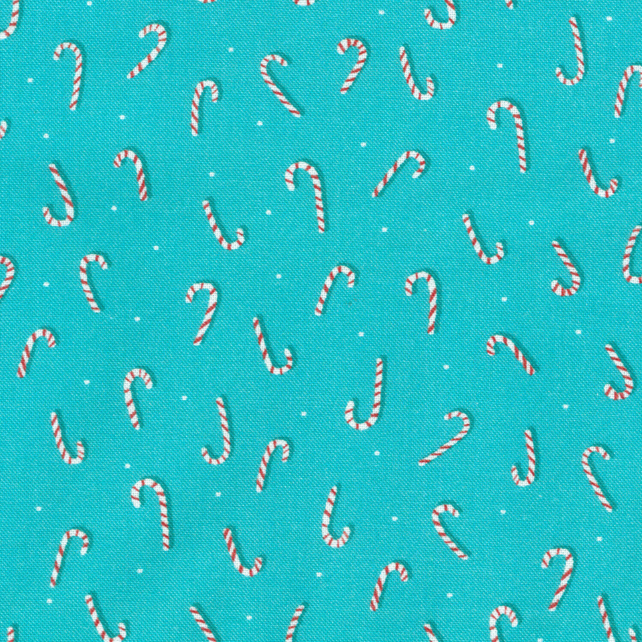 Nutcracker Whimsy - Candy Cane Toss Teal Yardage