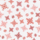 Nutcracker Whimsy - Snowflake Toss White Red Yardage