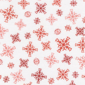 Nutcracker Whimsy - Snowflake Toss White Red Yardage