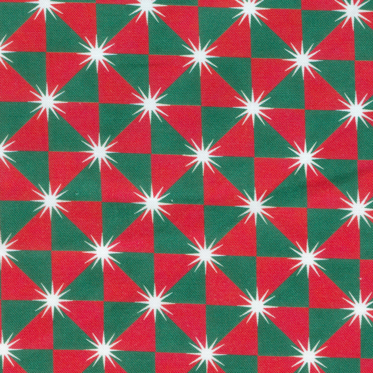 Nutcracker Whimsy - Diamond Geo Red Green Yardage