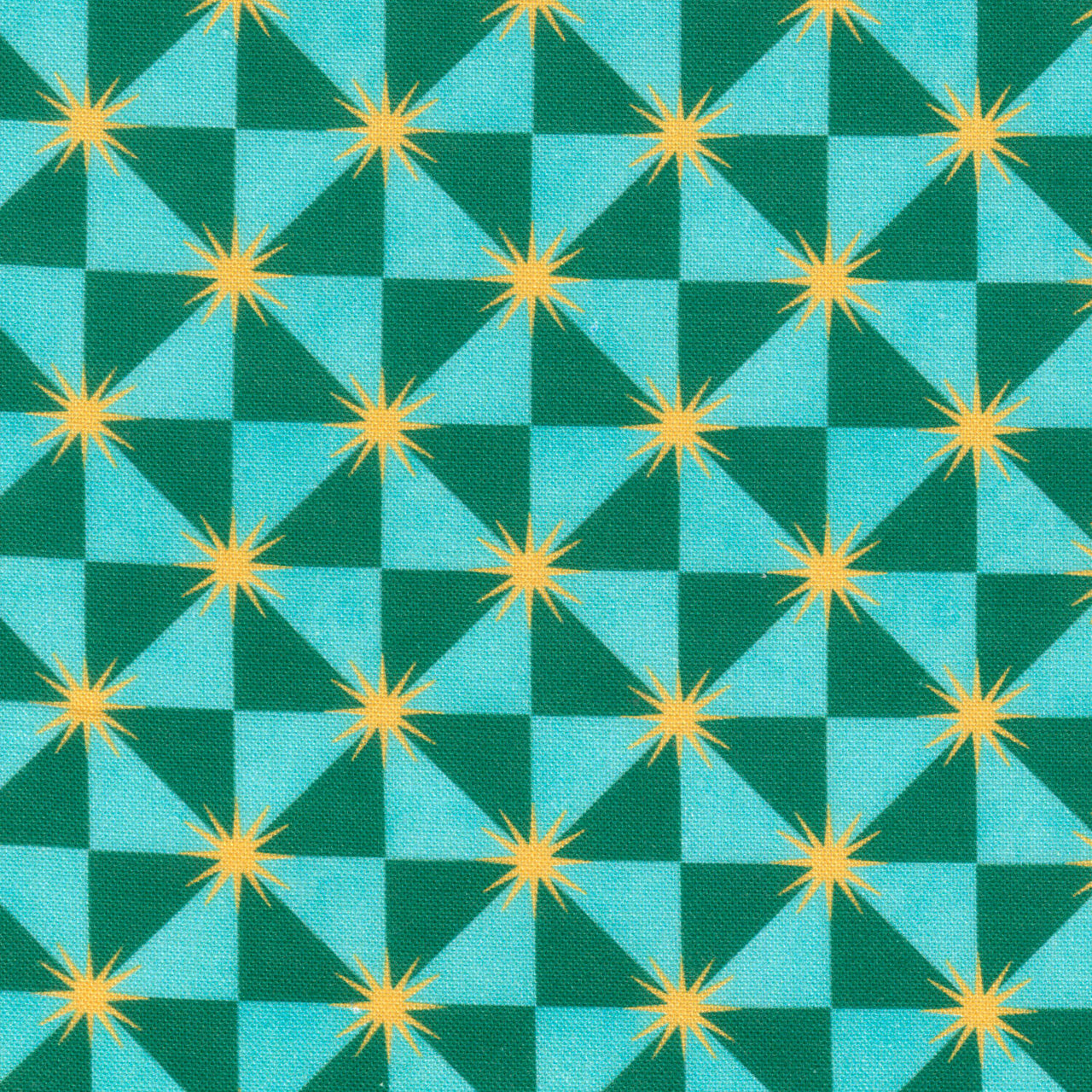 Nutcracker Whimsy - Diamond Geo Teal Green Yardage