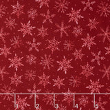 First Frost - First Snowfall Allover Dark Red 108" Wide Backing