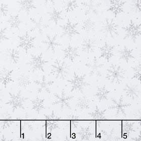 First Frost - First Snowfall Allover White Grey 108" Wide Backing