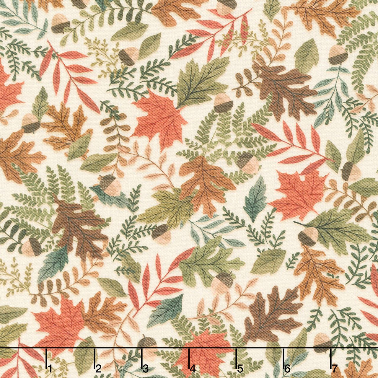 Autumn Homestead - Fall Foliage Ecru Yardage