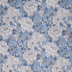 Charlotte - Vintage Floral Blue Ecru 108" Wide Backing