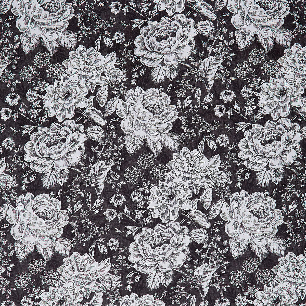 Charlotte - Vintage Floral Black 108" Wide Backing