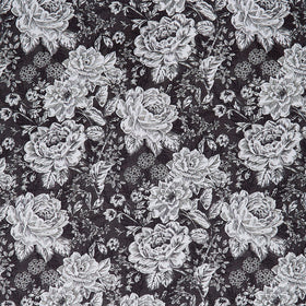 Charlotte - Vintage Floral Black 108" Wide Backing