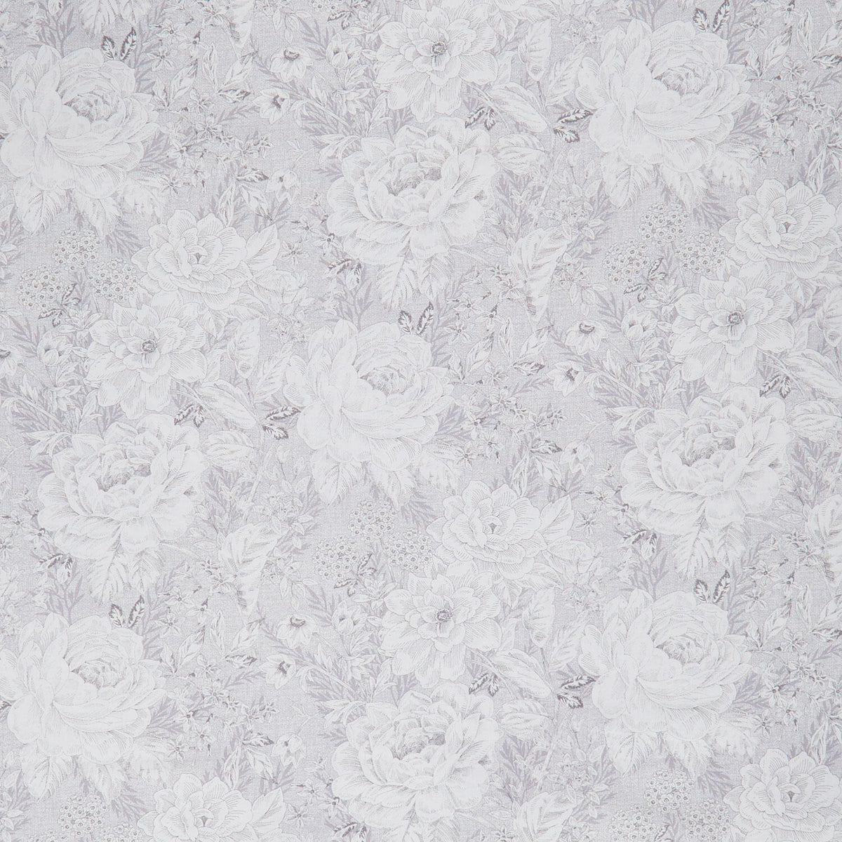 Charlotte - Vintage Floral Light Silver 108" Wide Backing
