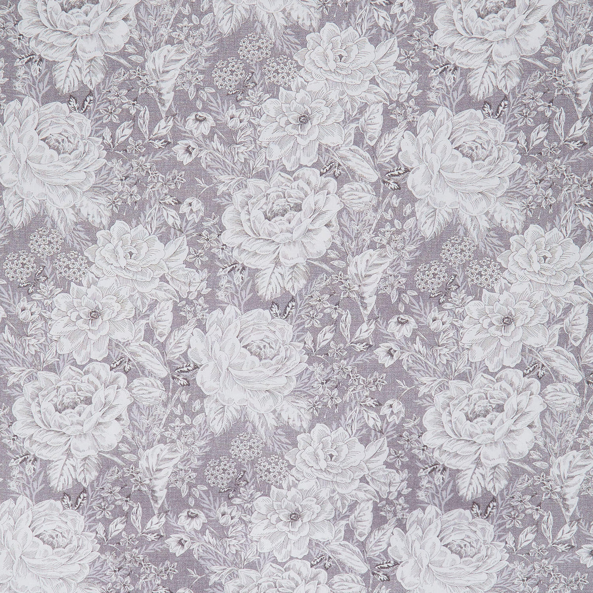 Charlotte - Vintage Floral Silver 108" Wide Backing