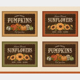 Autumn Homestead - Pumpkin Placemat Multi Panel