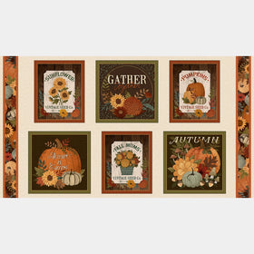 Autumn Homestead - Autumn Is Calling Ecru Multi Block Panel