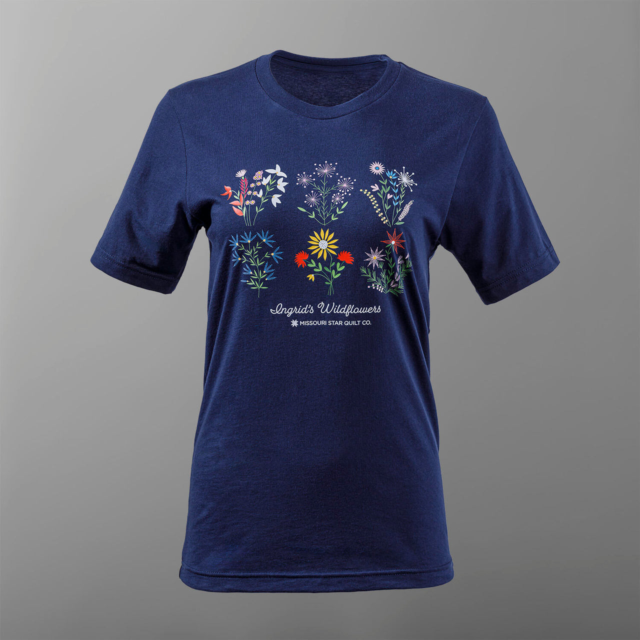 Missouri Star Ingrid's Wildflowers T-shirt - Navy - S