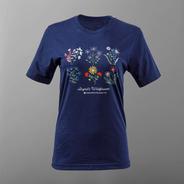 Missouri Star Ingrid's Wildflowers T-shirt - Navy