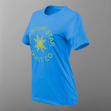 Missouri Star Logo T-shirt - Neon Blue - S