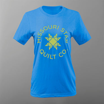 Missouri Star Logo T-shirt - Neon Blue - S