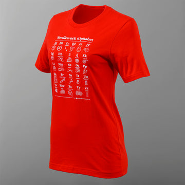 Missouri Star Needlework Alphabet T-shirt - Poppy