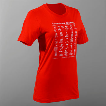 Missouri Star Needlework Alphabet T-shirt - Poppy