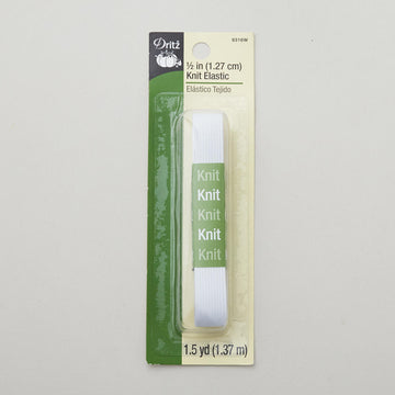 White 1/2" Knit Elastic