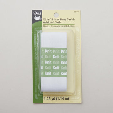White 1-1/2" Heavy Stretch Waistband Elastic