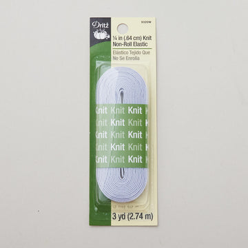 White 1/4" Non-Roll Knit Elastic