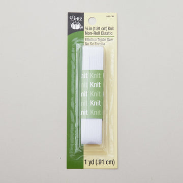 White 3/4" Non-Roll Knit Elastic