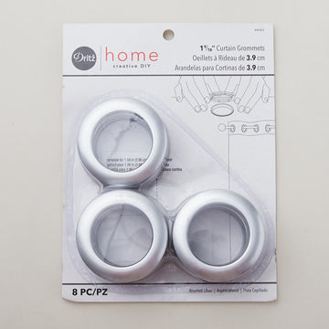 Curtain Grommets - Large Brushed Silver