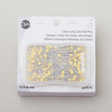 Extra-Long Yellow Color Ball Pins - 250 count