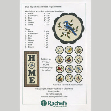 Birds & Blooms Table Mat Kit - Blue Jay