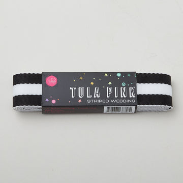 Tula Pink 1 1/2" Webbing - Black and White