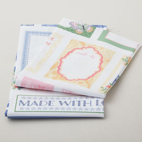 Ingrid's Wildflowers - Floral Quilt Label White Panel