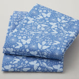 Ingrid's Wildflowers - Packed Tonal Birds and Insects Blue 108" Wide Backing 3 yd Cut