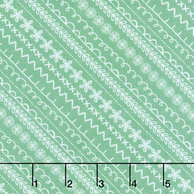 Ingrid's Wildflowers - Diagonal Stripe Green Yardage