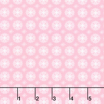 Ingrid's Wildflowers - Flower Grid Pink Yardage