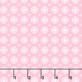 Ingrid's Wildflowers - Flower Grid Pink Yardage