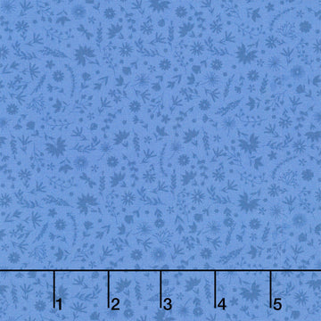 Ingrid's Wildflowers - Tonal Flowers Blue Yardage