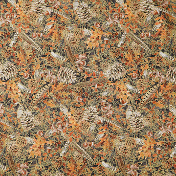 Warm Welcome - Pinecones Charcoal Metallic Yardage