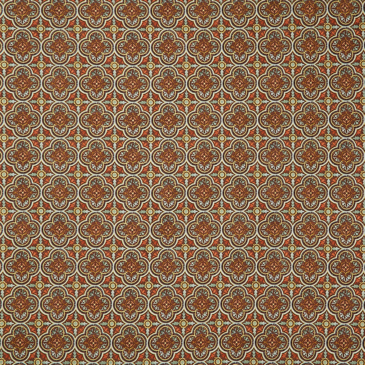 Warm Welcome - Tiles Walnut Metallic Yardage