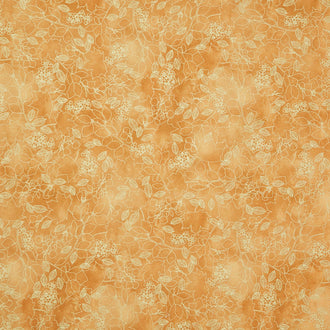 Warm Welcome - Leaves Amber Metallic Yardage