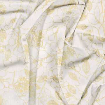 Warm Welcome - Leaves Stone Metallic Yardage