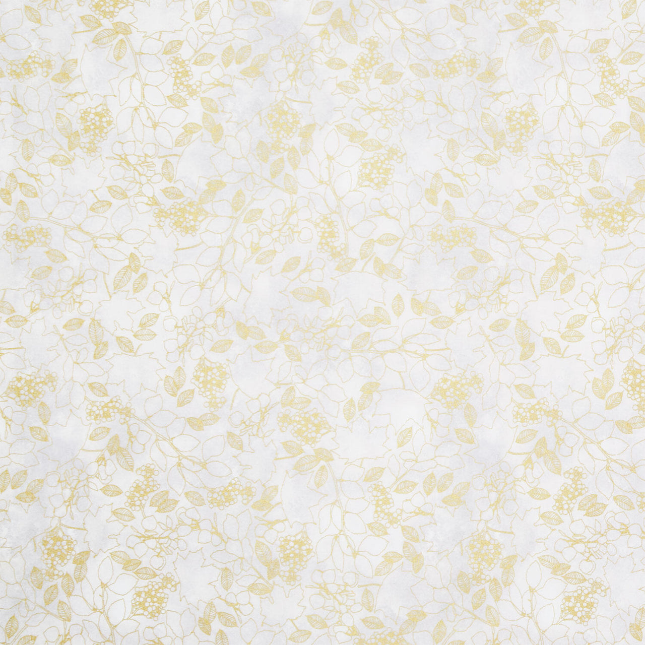 Warm Welcome - Leaves Stone Metallic Yardage