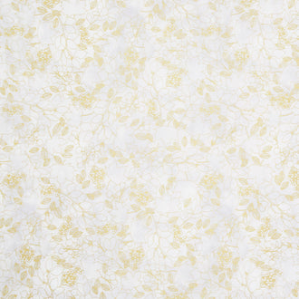Warm Welcome - Leaves Stone Metallic Yardage