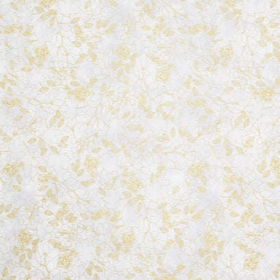 Warm Welcome - Leaves Stone Metallic Yardage