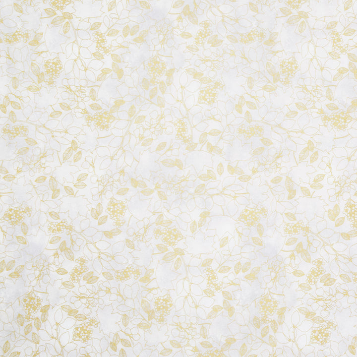 Warm Welcome - Leaves Stone Metallic Yardage