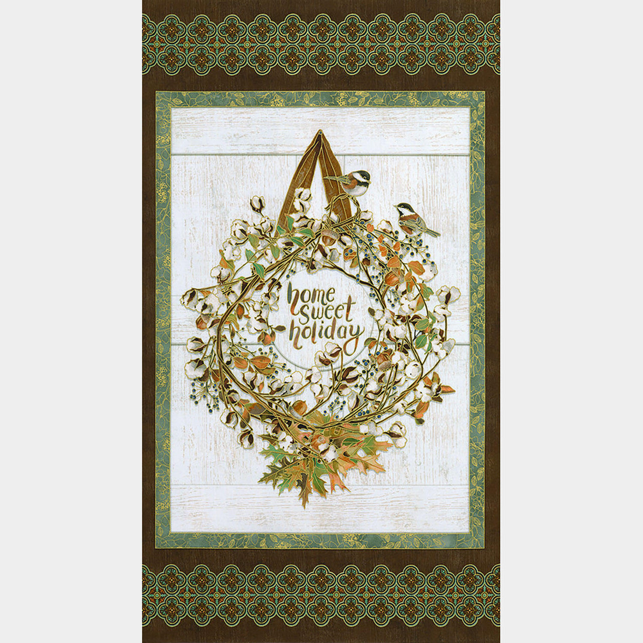 Warm Welcome - Wreath Walnut Metallic Panel