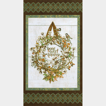 Warm Welcome - Wreath Walnut Metallic Panel