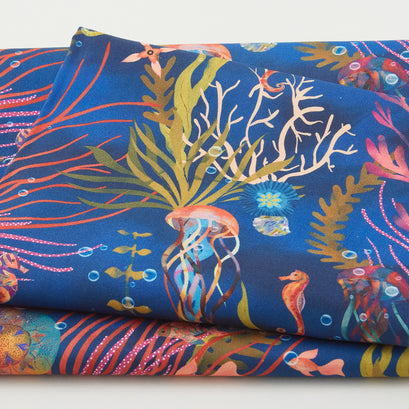 Oceanica Favorites - Underwater Scene Navy 2 Yard Cut
