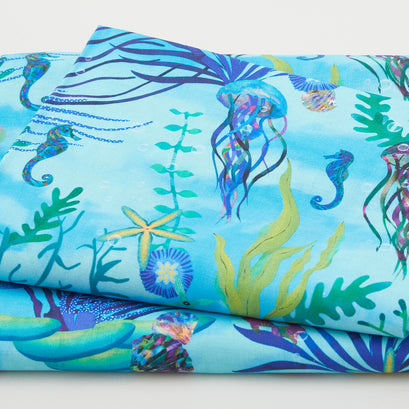 Oceanica Favorites - Underwater Scene Aqua 2 Yard Cut