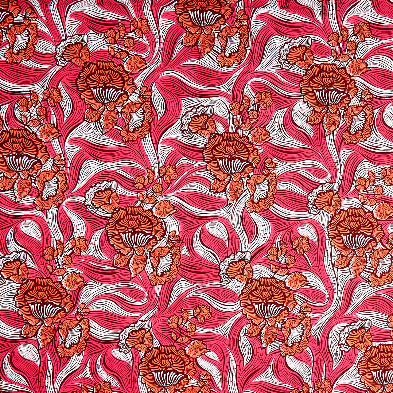 Uniwax - Prints from the Ivory Coast Wax Print Hot Pink Yardage