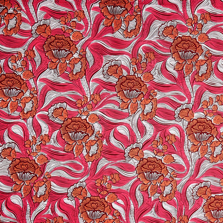 Uniwax - Prints from the Ivory Coast Wax Print Hot Pink Yardage